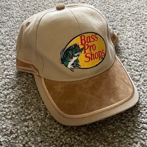 Vintage Bass Pro Shops Hat Stitched with Suede/Cork Material Snapback